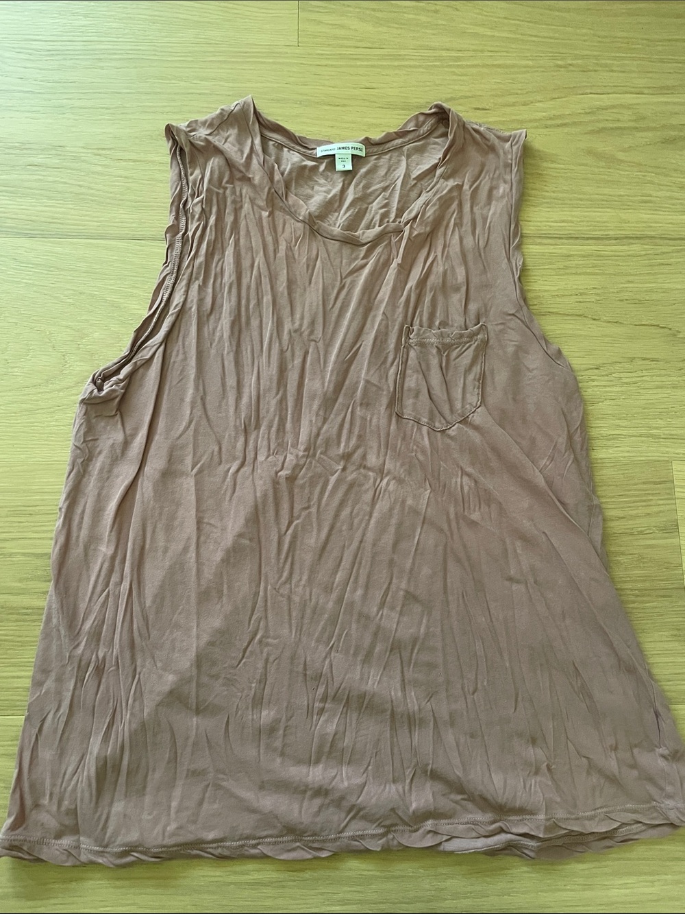 James Perse Dusty Mauve Relaxed Pocket Tank